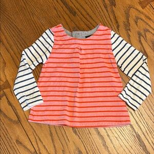 GAP Kids Striped Long Sleeve Tee in Coral and Navy size 2T
